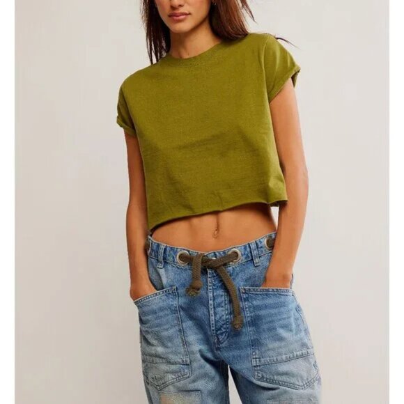 We The Free Tops - Free People We The Free The Perfect Tee / Peat Moss NWOT - (S)